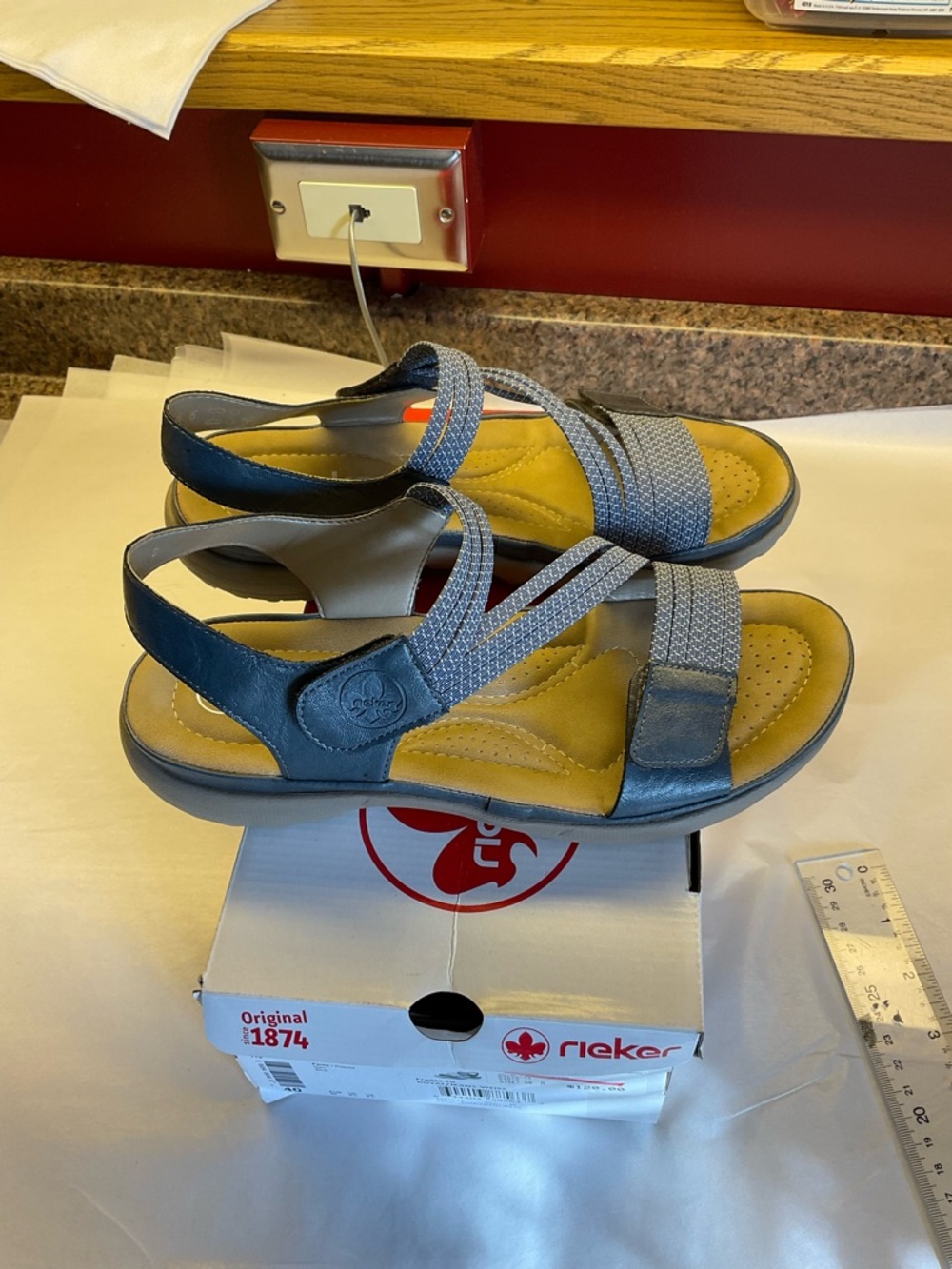 Rieker Franja 79 Blue Walking Sandals 40 9